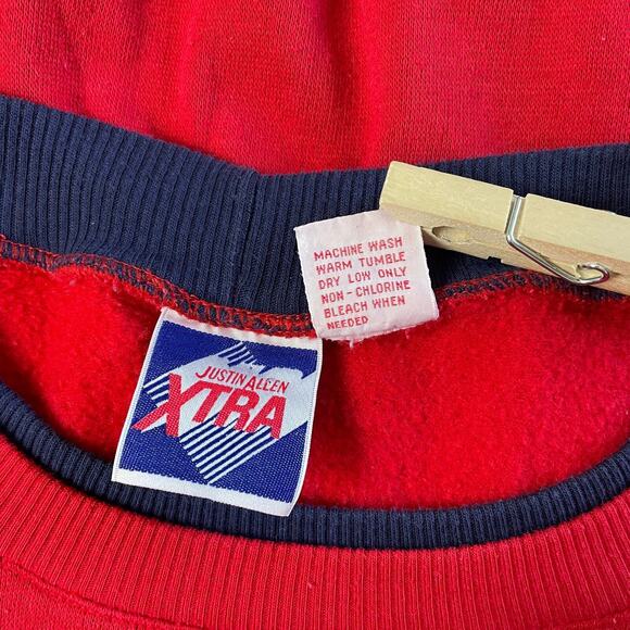 Vintage Crewneck Sweatshirt Womens Plus Size 20W Red Argyle Casual 90s 80s - Picture 9 of 11